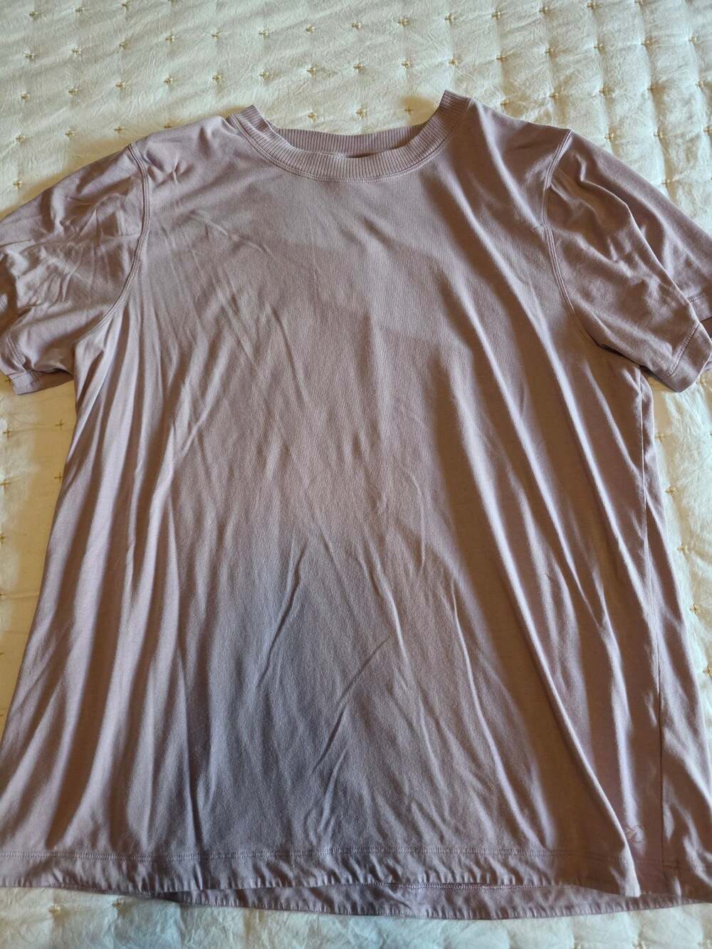 Calia by Carrie Underwood Women's Ribbed Short Sleeve Crew Neck T-Shirt, Lavende